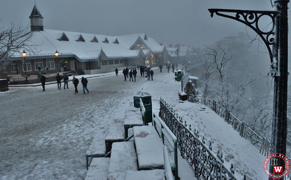 snow covered shimla mall