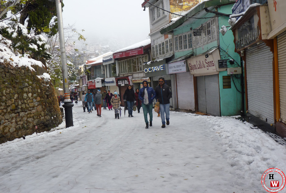 shimla mall snowfall 2014