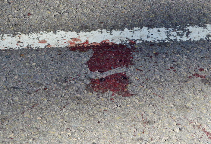 blood on road
