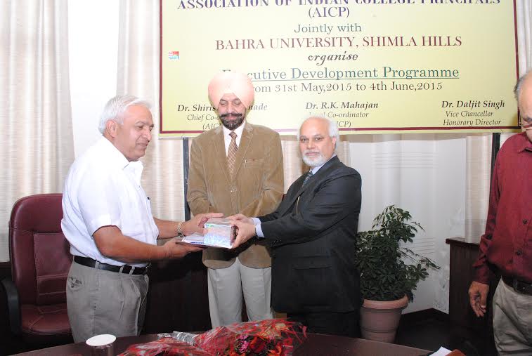 Five days Executive Development Programme EDP organised by Association of Indian College Principal AICP in collaboration with Bahra University