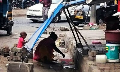Indian slum woman on diwali