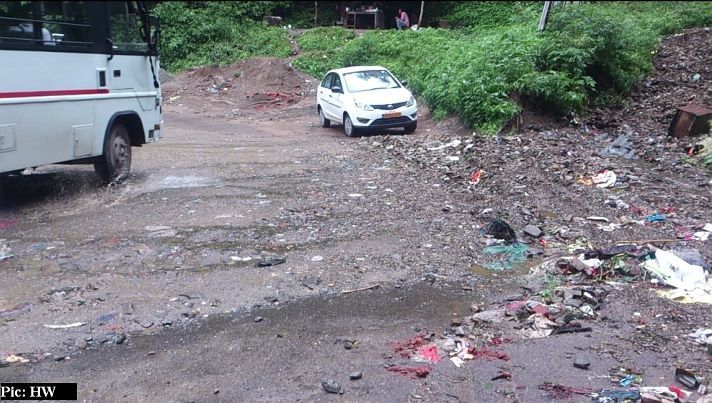 Shimla roads flooded in monsoon