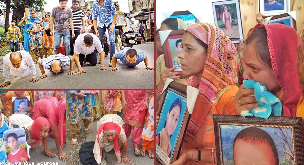 parents rub noses seeking CBI probe into Nurpur tragedy