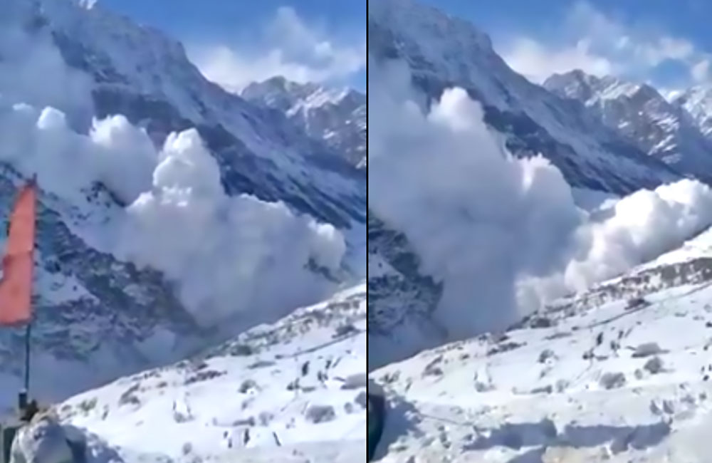 video avalanche in lahaul-spiti