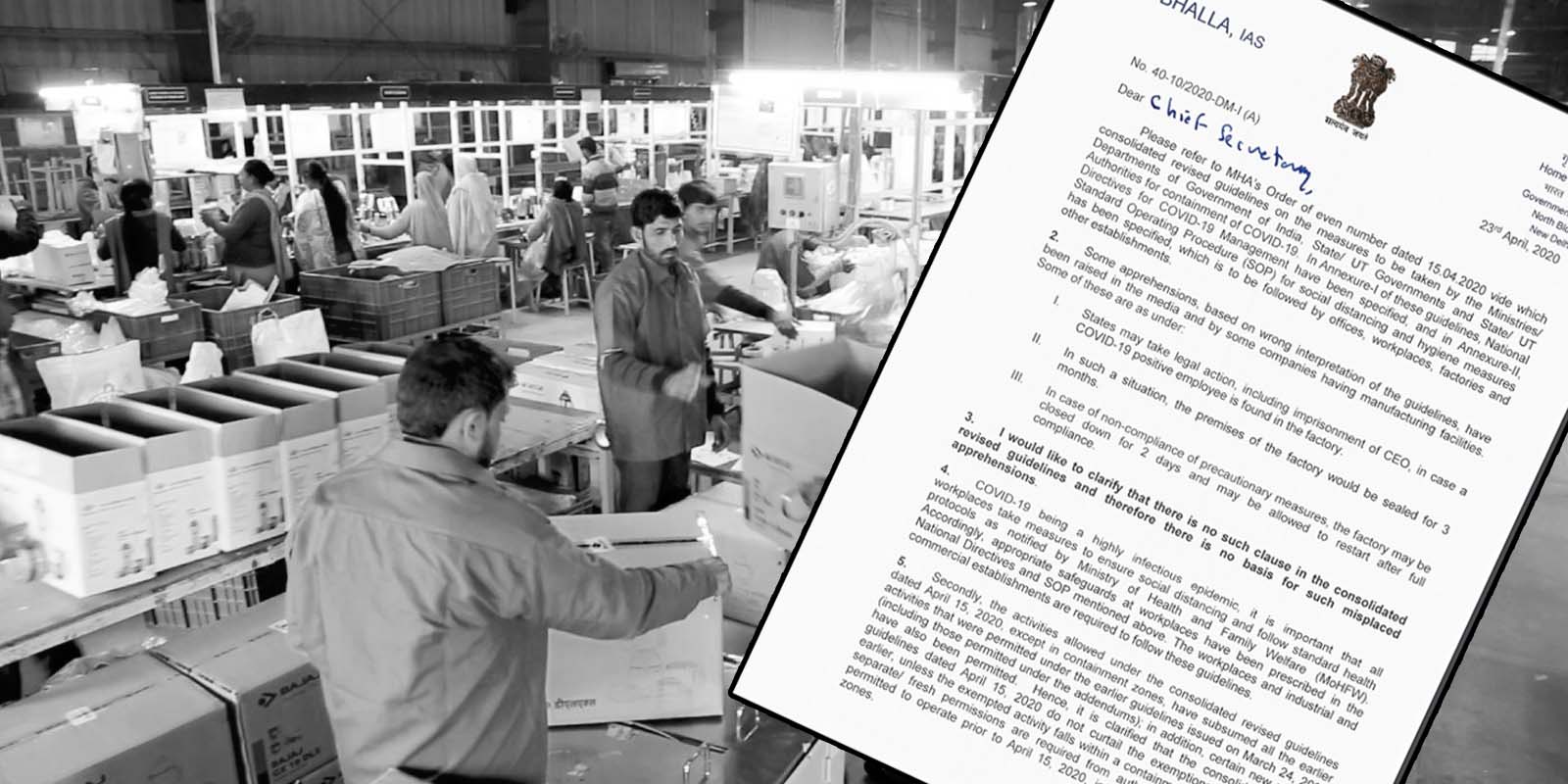 MHA clarification regarding covid-19 worker in factory