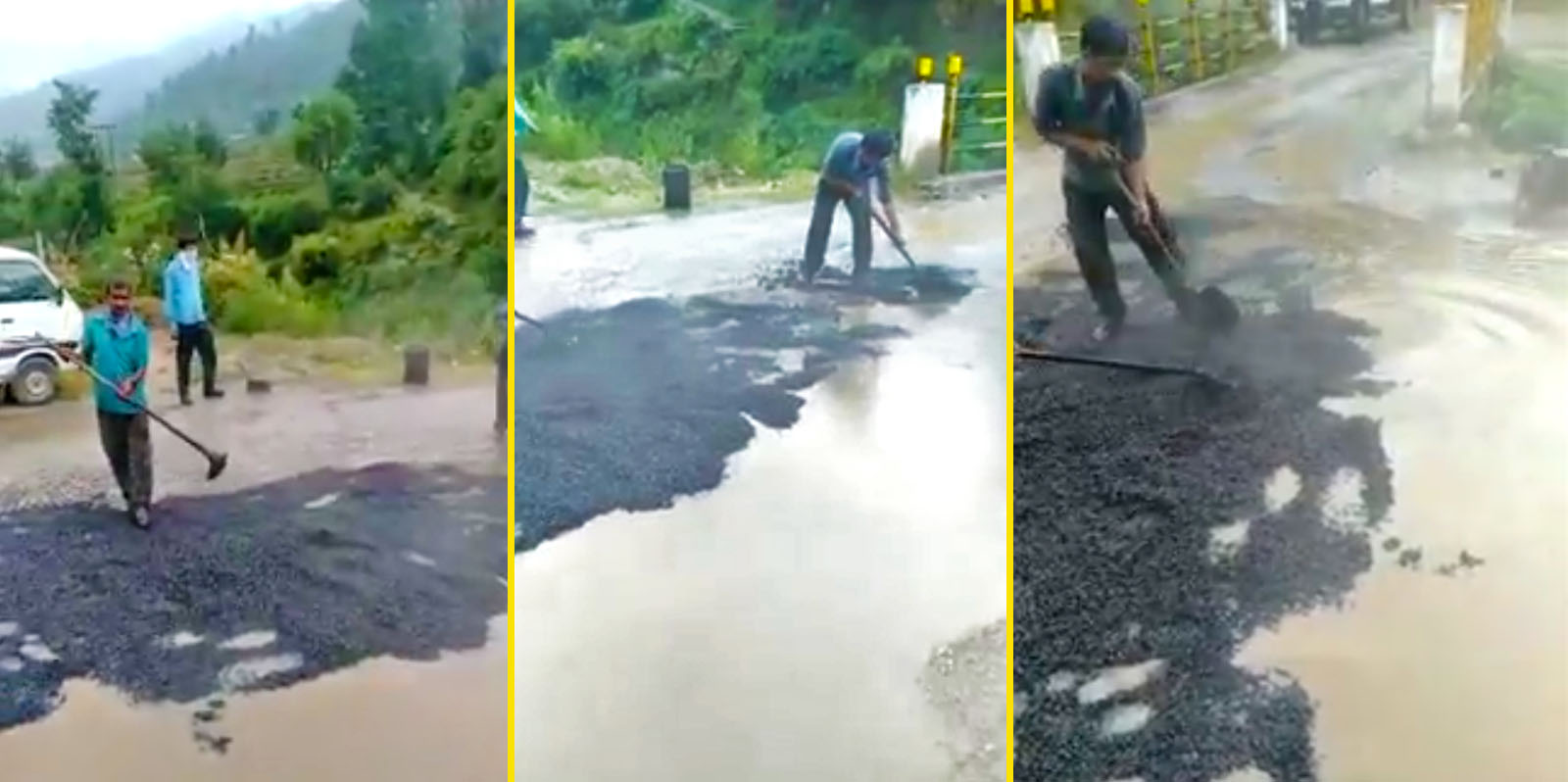 Viral Himachal pradesh road tarring video